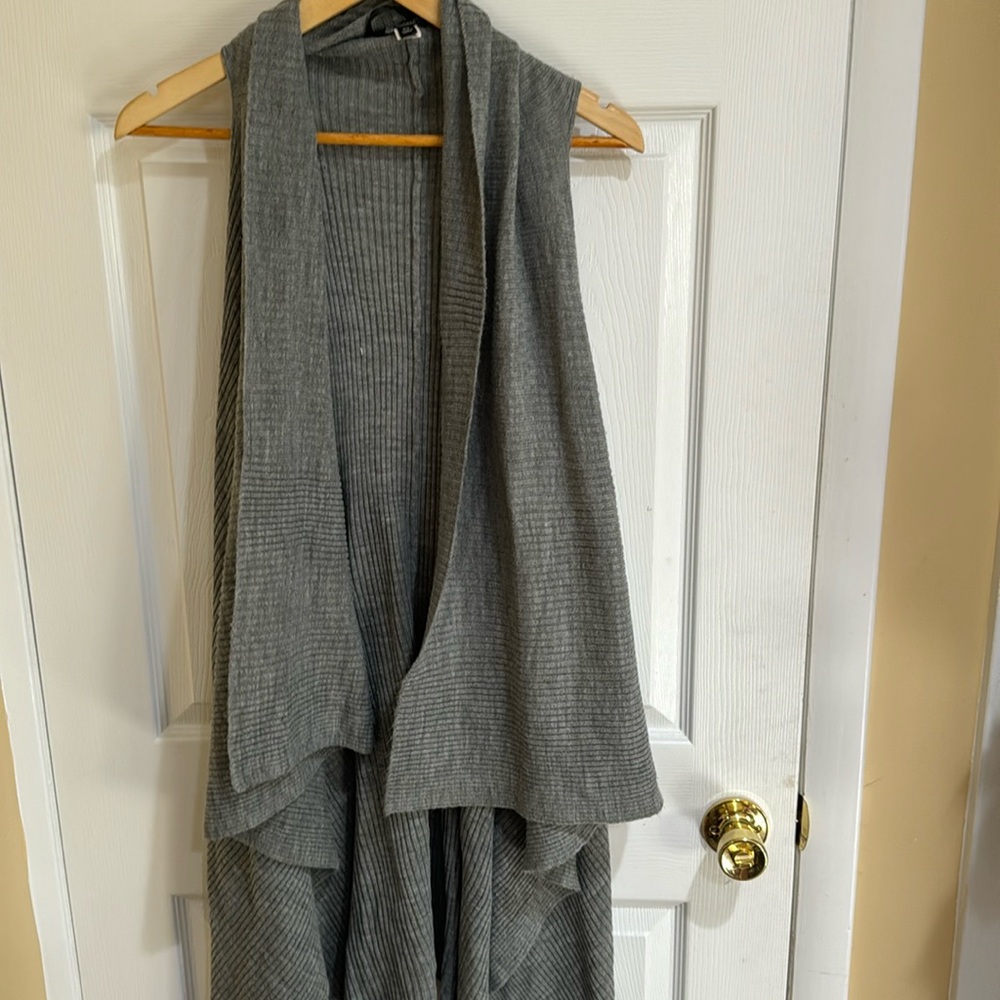 grey cardigan